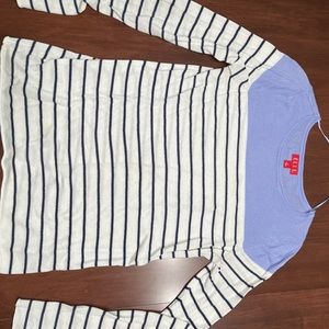 Lightweight ELLE Cotton Color-block Striped Sweater